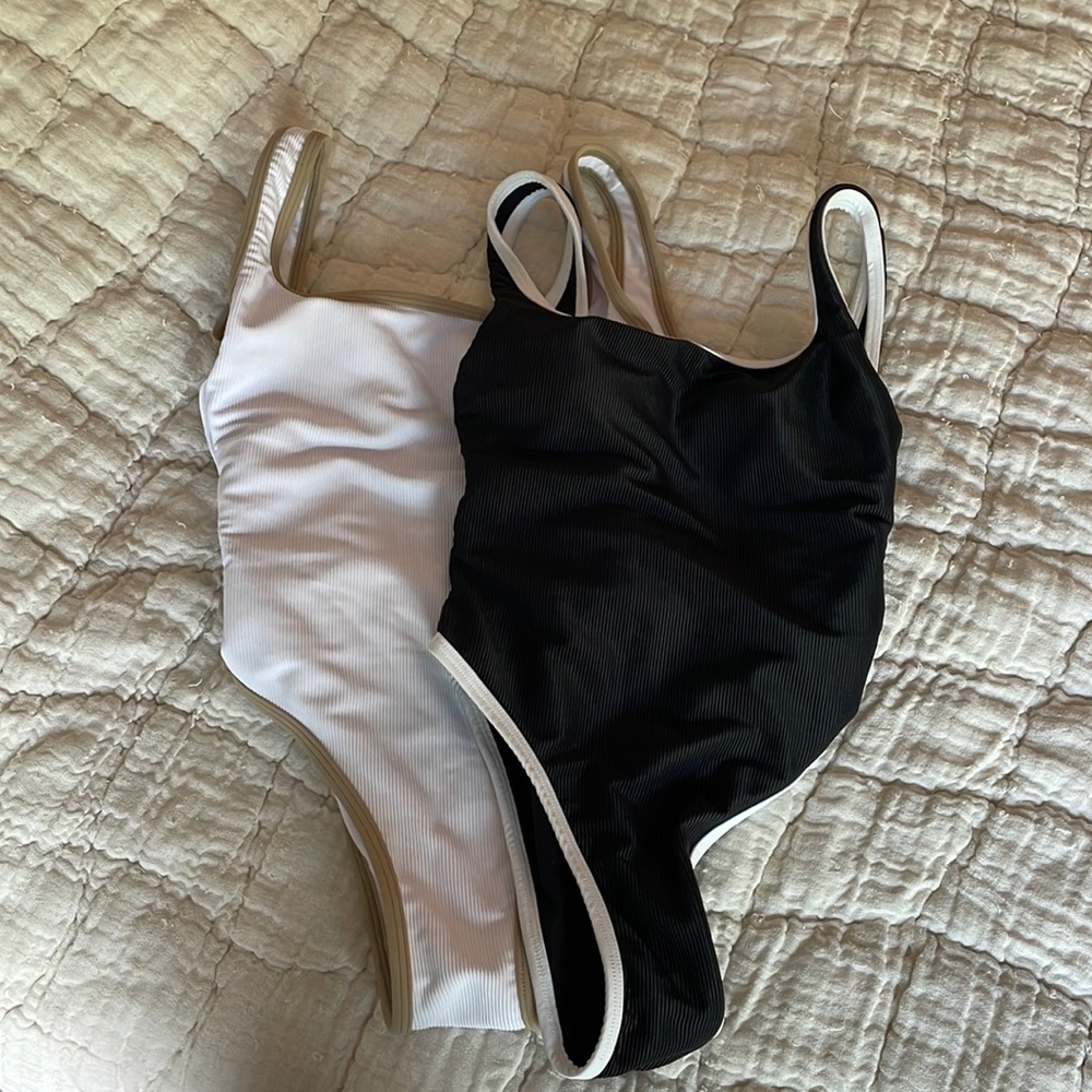 Black and Coconut LainSnow One Piece Suit in XS sold together
